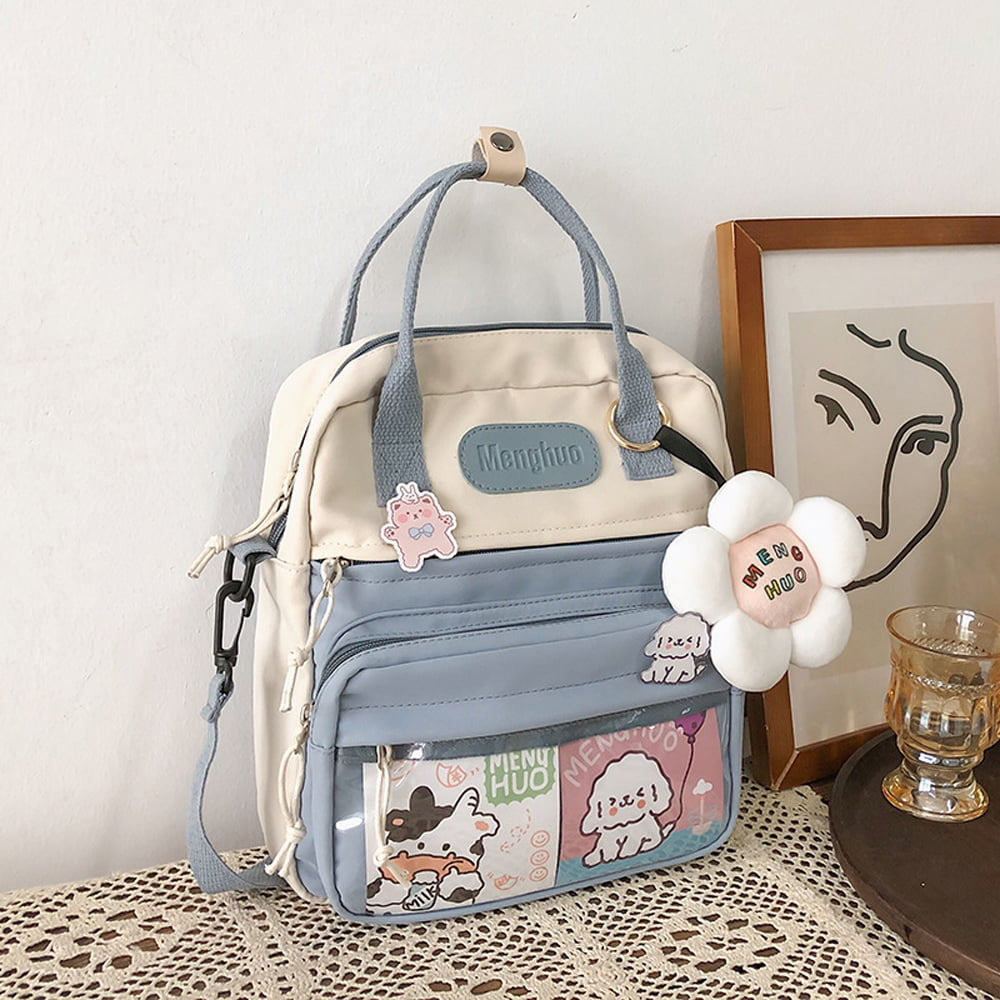 Zipper Crossbody Bag, Cute Multi-Functional Handbag, School Bag