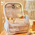 thumbnail image 6 of Convenient Portable Fashion Lipstick Simple Transparent Earphone Korean Style Makeup Bag Cosmetic Bag Storage Bag WHITE, 6 of 8