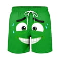 thumbnail image 5 of ibiyuan Funny Expression Graphic Mens Beach Shorts Drawstring Waist Bathing Suit Quickdry Elastic Waist Beach Swimwear Swimming Board Shorts, 5 of 5