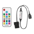 thumbnail image 1 of Tira de luces LED RGB de 5V 24G 17 teclas Control remoto para carcasa (3 pines a 4 pines) PC JShteea  El nuevo, 1 of 6