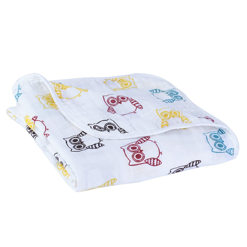 Baby Cotton Swaddle Blankets 4 Layer Soft & Breathable Receiving Blanket,44" x 44" Walmart