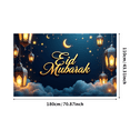 thumbnail image 3 of LUUFILx Eid Mubarak Banner Backdrop Lanterns and Stars for Festive Eid Party Celebration Event Decor Photography Props Ramadan Decorations Holiday Occasion, 3 of 8