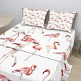 thumbnail image 2 of Ambesonne Flamingo Fitted & Top Sheet Set with Shams, Exotic Birds Pattern, Pale Pink Coral, 2 of 8