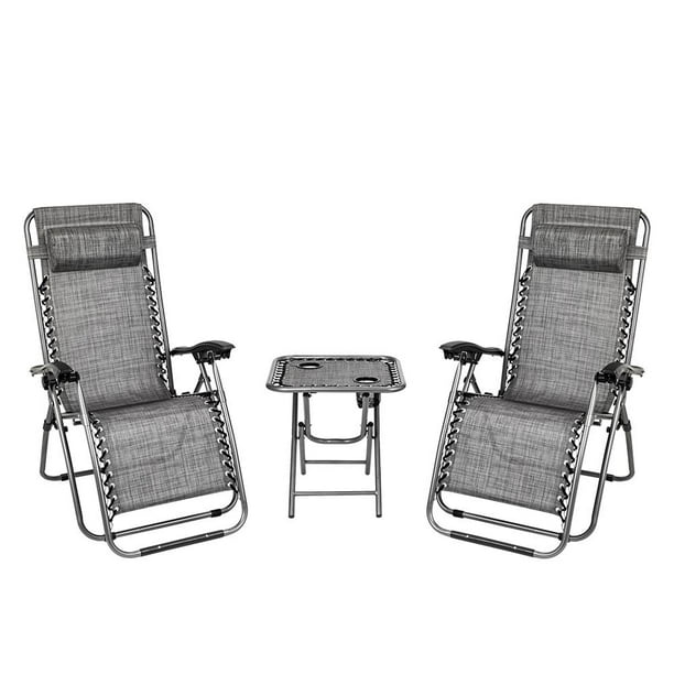 Ktaxon 3 PCS Zero Gravity Chair Patio Chaise Lounge Chairs ...