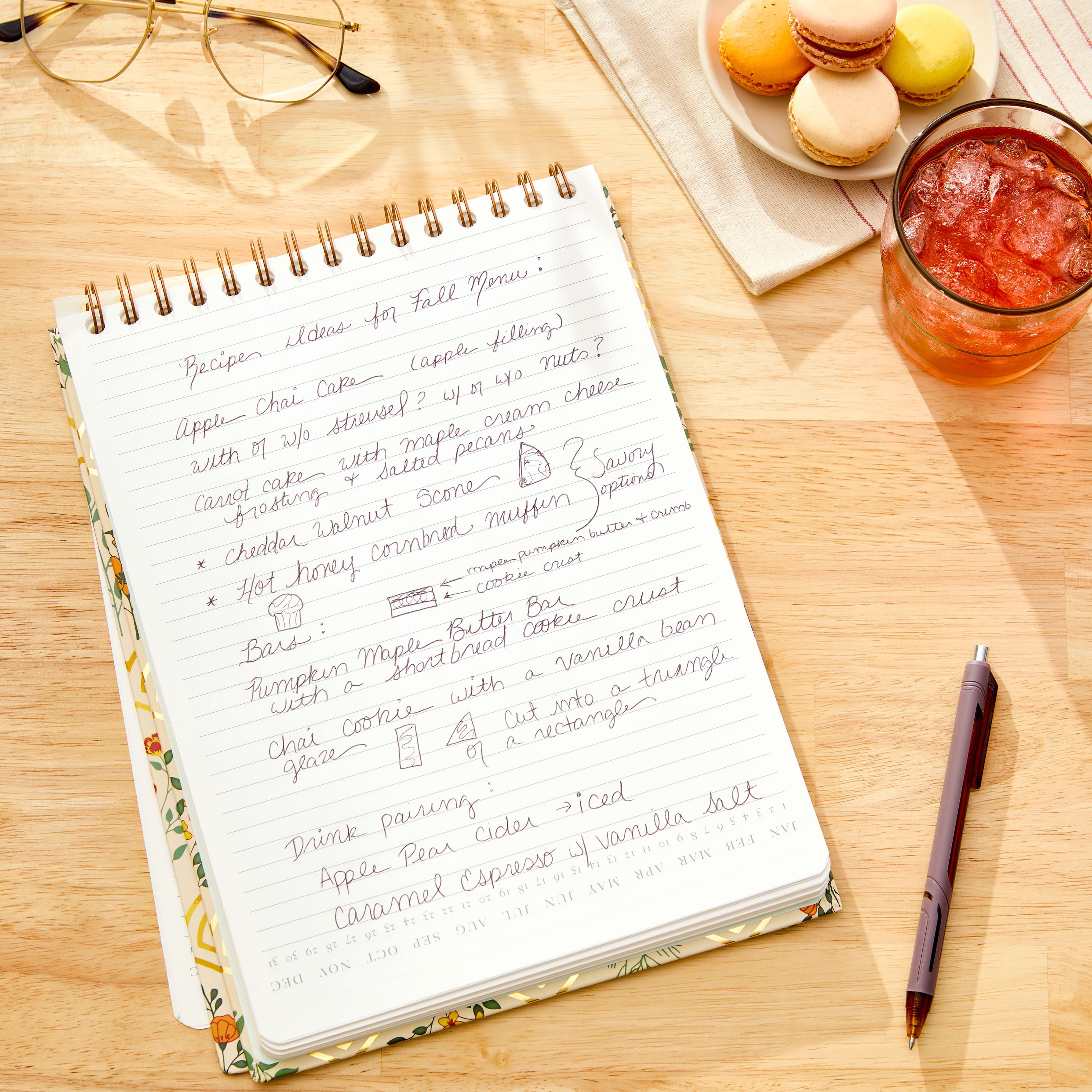 Pen+Gear Hardcover Double Wire Top Spiral Journal, Floral, 192 Ruled Pages, 8" x 10.75"