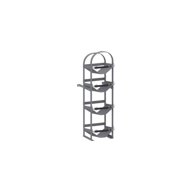 Holman Van Storage System Refrigerant Tank Rack 40101 Bolts to Van Wall; Holds Four 30 Pound Tanks/Two 50 Pound Tanks; Steel; With Straps