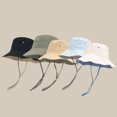 thumbnail image 2 of Bucket Hat Windproof Rope Casual Adjustable Washable Plain UV Protection Solid Color Breathable Men Women Summer Sun Hat Cap for Outdoor, 2 of 8