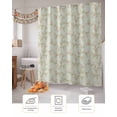 thumbnail image 7 of Pastoral Pink Flower Shower Curtain Set ，Waterproof Fabric Shower Curtains Fall Leaf Green Background Country Floral Shower Curtains for Bathroom,Bathroom Decor 66"x72", 7 of 7
