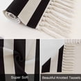 thumbnail image 6 of Black Striped Washable Area Rug 3'x5', Modern Farmhouse Black White Stripes Woven Cotton Tassels Kitchen Rugs, Non Slip Indoor Door Mat Throw Carpet for Entryway Living Room Nursery Laundry Room, 6 of 9