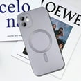 thumbnail image 4 of Magnetic case for iPhone 12 Phone Case for Women, Matte Luxury Soft Metallic Luster Design with Camera Lens Protector, Compatible with Magsafe Case for iPhone 12 6.1"-Silver, 4 of 11
