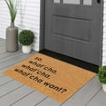 thumbnail image 5 of Giyblacko Carpet"What Do You Want?" Classic Brown Floor Mat with English Phrase, Non-Slip Indoor Welcome Rug., 5 of 7