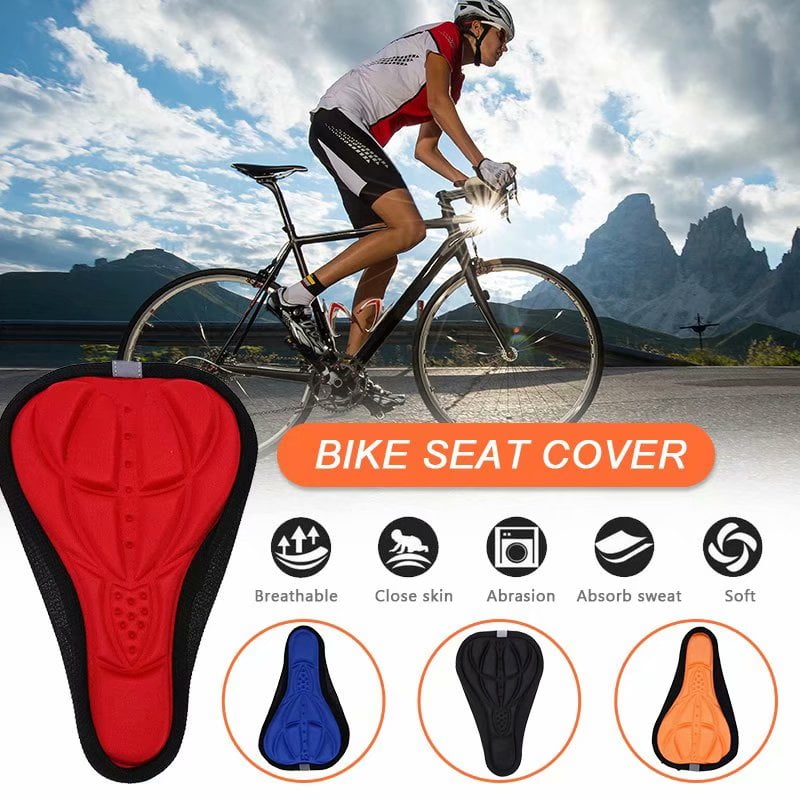 MTB Mountain Bike Saddle Seat Cover Soft 3D-Memory Foam Pad Bicycle Cushion Seat 