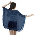 thumbnail image 4 of Moomaya Open Front Printed Shrug Printed Kimono Sleeve Beach Cover Up For Women, 4 of 5