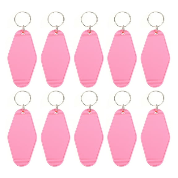 Uxcell Vintage Motel Keychain Blank Hotel Keychain Rhombus Retro Key Tag Pink