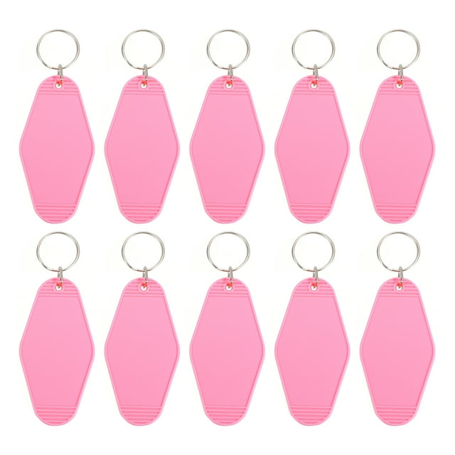 Unique Bargains Porte-Clés Vintage Motel Porte-Clés d'Hôtel Rétro Losange, Rose, Lot de 10