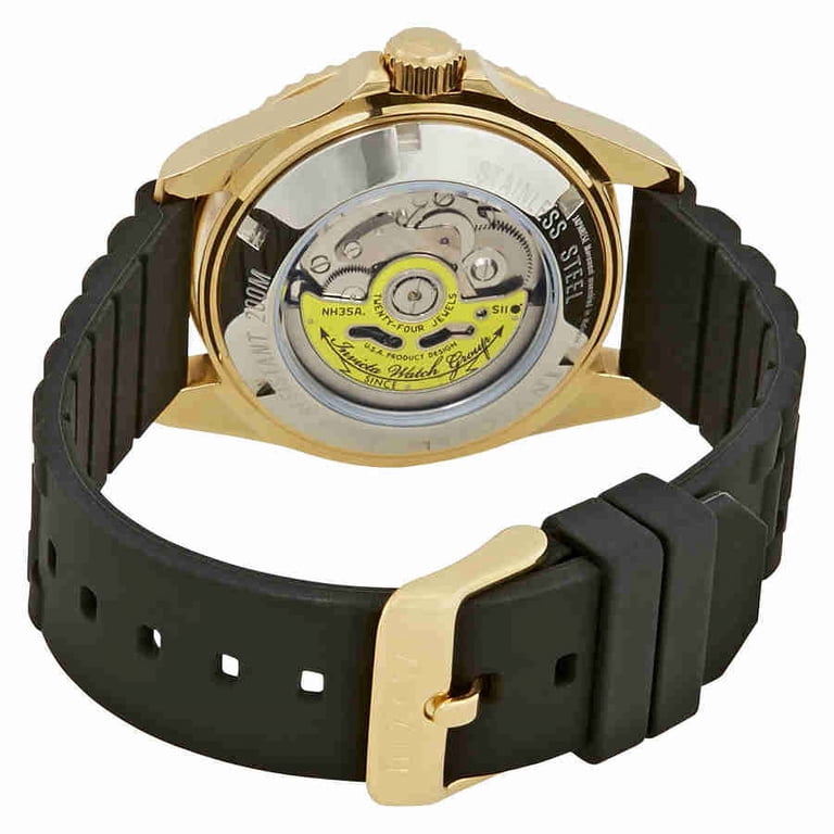Invicta Pro Diver Automatic Black Dial Men's Watch, Yellow Invicta Pro Diver Automatic Black Dial Men's Watch, Yellow