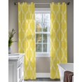 thumbnail image 4 of Yellow Morocco Sheer Curtains 84 Inch Length 2 Panels Set for Living Room/Bedroom, Bohemia Nation Abstract Geometric Motifs Kitchen Curtains Grommet Semi-Sheer Curtains Window Treatments 42"x84"x2, 4 of 7