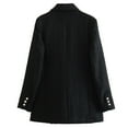 thumbnail image 3 of YYDGH Womens Double Breasted Tweed Blazers Notch Lapel Long Sleeve Open Front Blazer Jackets Casual Business Work Suits S, 3 of 5