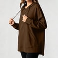 thumbnail image 5 of Paiwinds Women's Oversized Sweatshirts Cozy Hooded Long Sleeve Pullover with Drawstring and Front Pocket Casual Relaxed Fit Side Vent Tunic Tops, 5 of 6