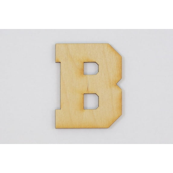 1 Pc, 16 Inch X 1/8 Inch B Collegiate Font Wood Letters Easy To Paint Or Decorate For Indoor Use Only
