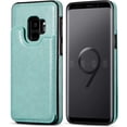 thumbnail image 2 of Compatible with Samsung Galaxy S9 Wallet Case with Card Holder, PU Leather Kickstand Card Slots Case,Double Magnetic Clasp Durable Shockproof Cover,Green, 2 of 13