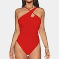 thumbnail image 2 of QHFBli One Piece Swimsuit for Women Asymmetrical Bathing Suit Adjustable Straps Cutout, 2 of 4