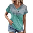 thumbnail image 2 of Fiudx Liquidación de Ofertas Flash Top Informal de Primavera y Verano de Manga Corta con Cuello En V para Mujer, 2 of 6