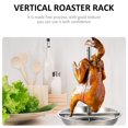 thumbnail image 2 of HAOANStainless Steel Roaster Pan Vertical Roaster Rack Grilled Chicken Rack Tray Chicken Roasting Tray, 2 of 6