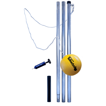 Deluxe Permanent Outdoor Tetherball Set with 3-piece Pole - Park & Sun
