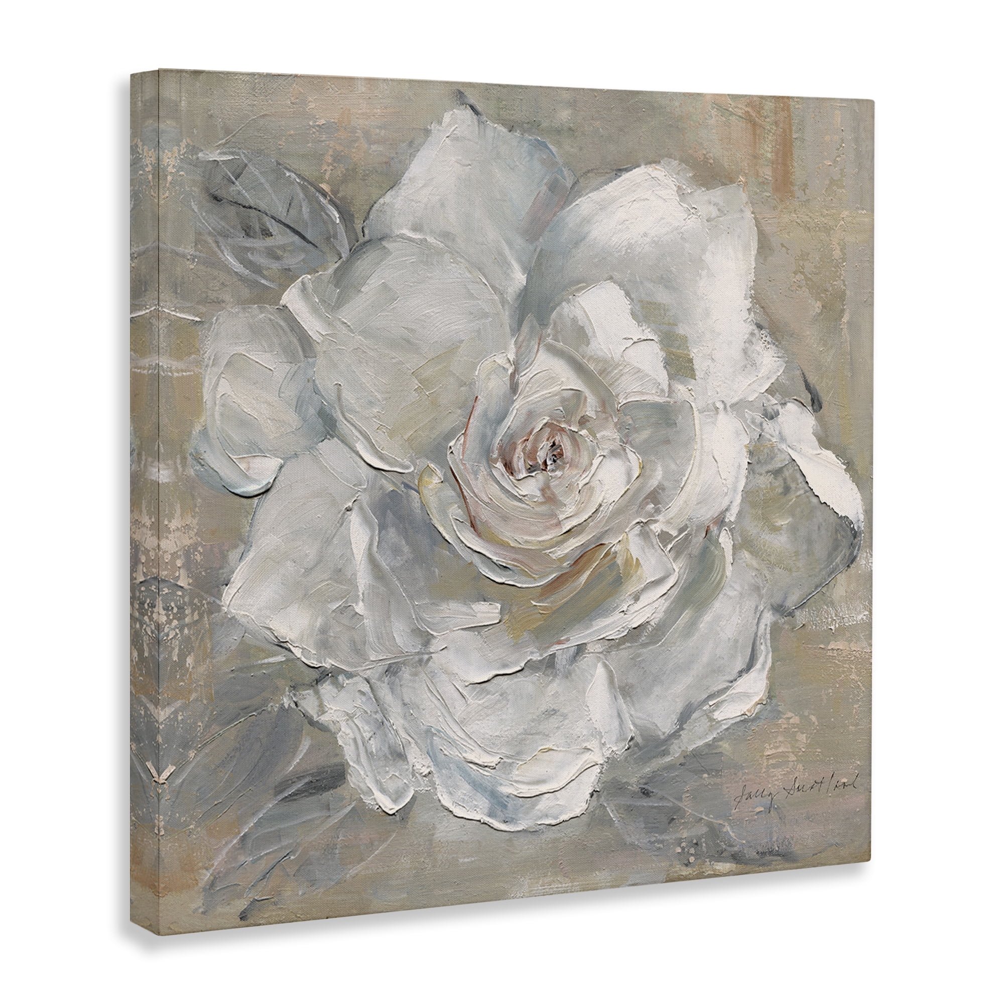 Stupell Industries Paint Streak Rose Botanical & Floral Painting Gallery Wrapped Canvas Art Print Wall Art, 17 x 17