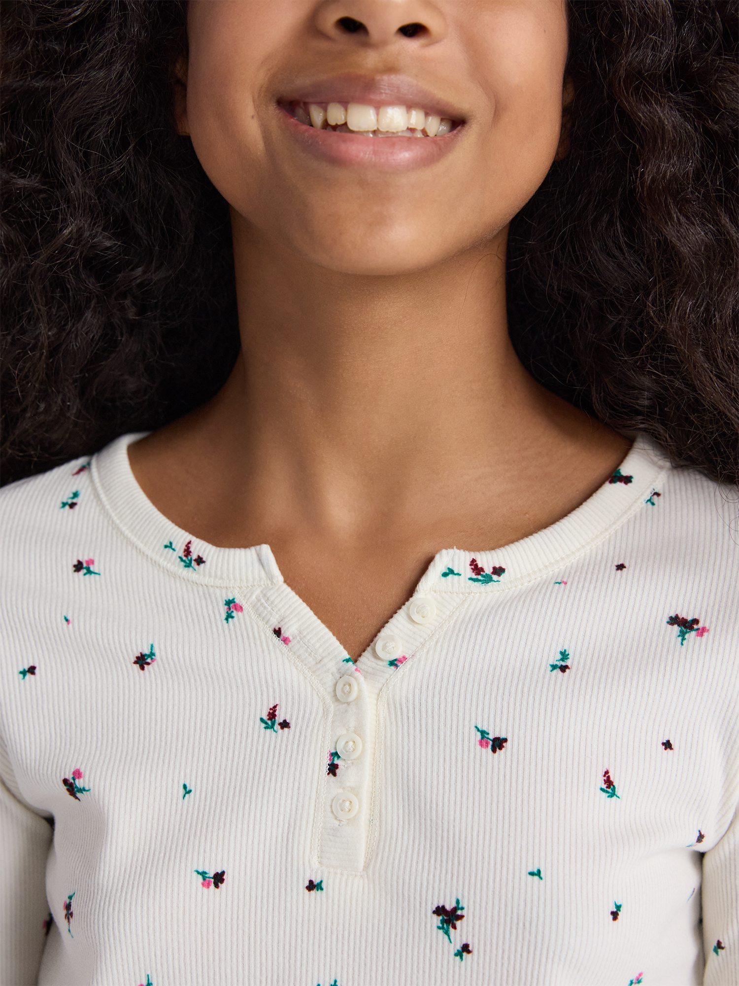 Weekend Academy Girls Henley Tee with Long Sleeves, Sizes 4-18