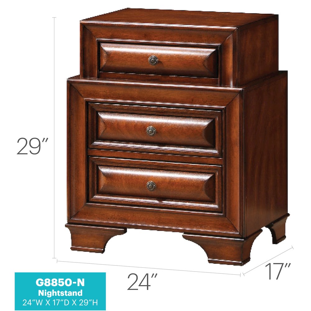 Glory Furniture LaVita Nightstand in Oak Color
