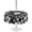 Black, White, Gray, variant on Outdoor Tablecloth with Umbrella Hole for Patio/Picnic/Party/Camping, Black White Plaid Footballs Waterproof Table Cloth Round Cover Washable, Modern Abstract Art Balls Sport (Dia 60")