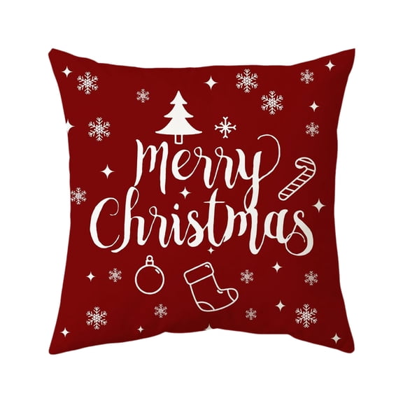 OAVQHLG3B 18x18 Red Christmas Pillow Covers, Christmas Decorations Pillowcase, Winter Decorative Pillow Case, Merry Christmas Tree Cushion for Indoor Home Bedroom Sofa Xmas Couch Decor