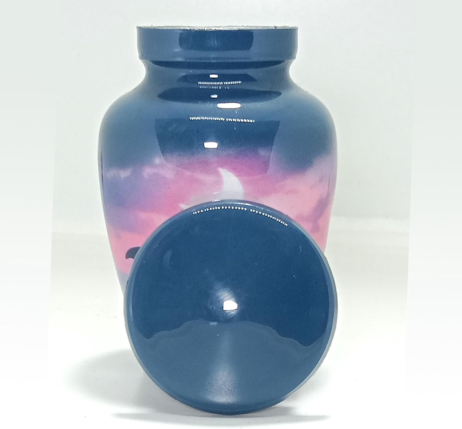 UR Keepsake Urn –Two Beautiful Playing Dolphins Making a Heart Keepsake Cremation Urn for Human Ashes with Velvet Box & Velvet Bag-Mini Keepsake Urn - Affordable Keepsake Urn (3 cu.in)