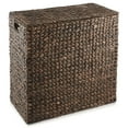 thumbnail image 3 of Casafield 2-Section Laundry Hamper with Lid and Removable Liner Bags - Espresso Dark Brown, Woven Water Hyacinth Laundry Basket for Clothes, 3 of 7