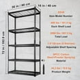 XINMEI Storage Shelving Unit, 5Tier Adjustable Storage Shelves, 36" L