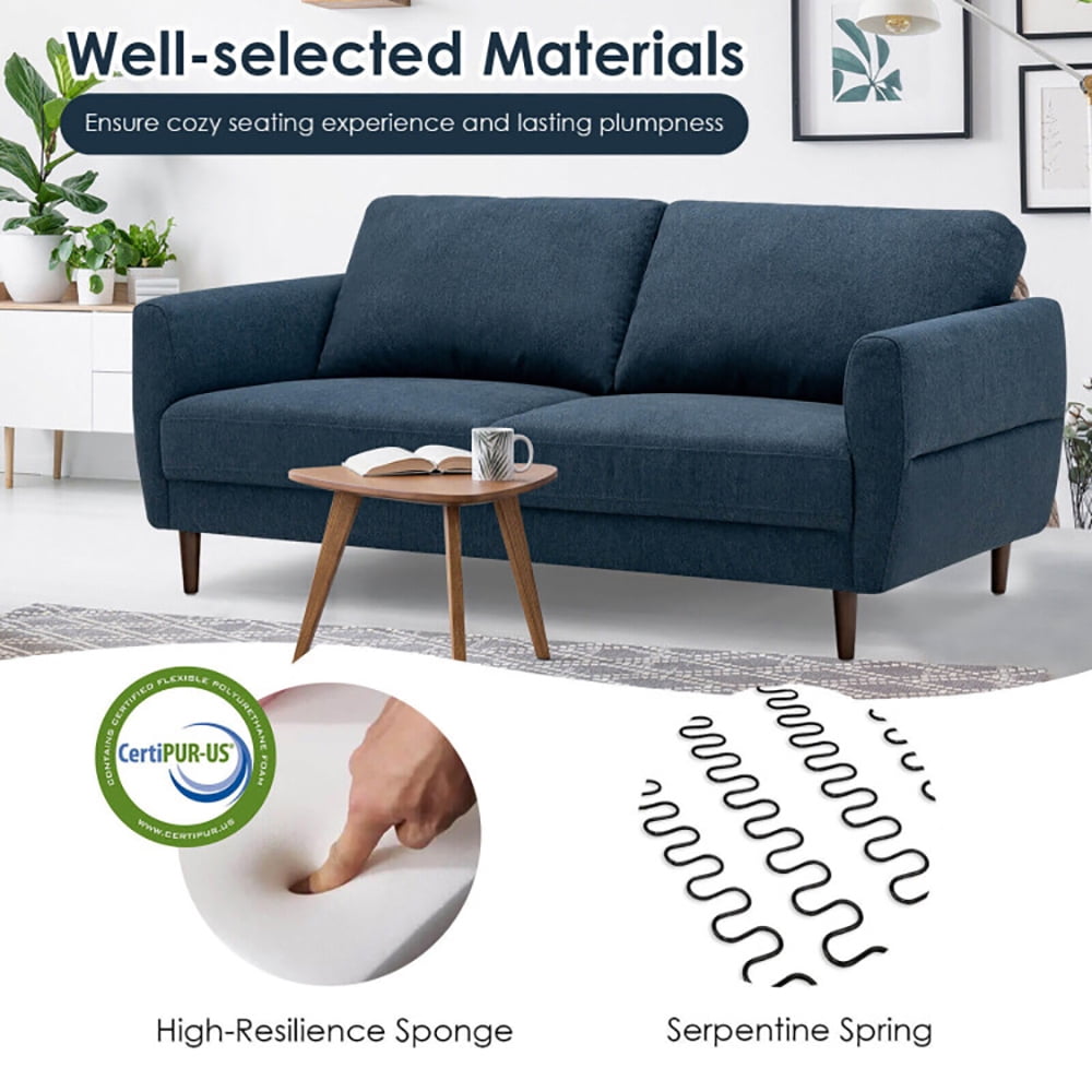 Finihen Loveseat Sofa, Modern Loveseat Sofa Couch, 72 Inch Small Fabric Loveseat Sofa Couch with Wood Legs, for Living Room, Bedroom, Navy Finihen Loveseat Sofa, Modern Loveseat Sofa Couch, 72 Inch Small Fabric Loveseat Sofa Couch with Wood Legs, for Living Room, Bedroom, Navy