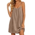 thumbnail image 5 of Backless Cami Dress for Women Short Mini Backless Dress Sleeveless Cami Lounge Dress Above Knee House Dress, 5 of 7