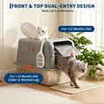 thumbnail image 5 of Fully Enclosed Dog Proof Litter Box with Lid Large Stainless Steel Cat Box | Metal Litter Box Dog Proof with scoop Grey Cat Litter Box, 5 of 8