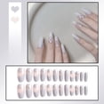 thumbnail image 3 of opvise 1 Set French Fake Nails Full Cover Nail Art Accessories Detachable Nail Artificial Tips with Glue for Women, 3 of 8