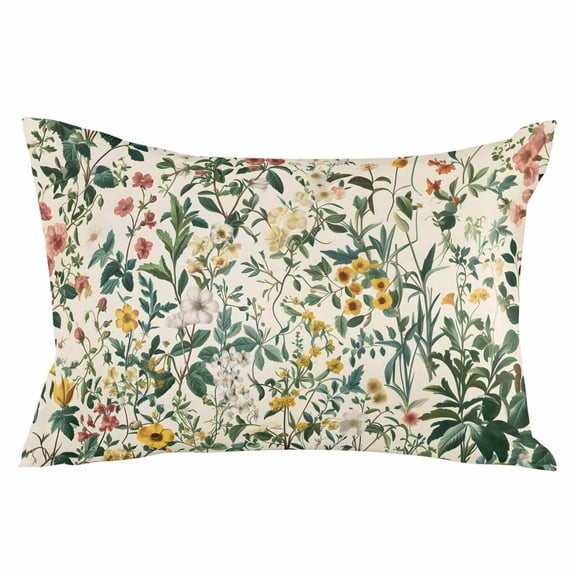 Botanical Print Throw Pillow Cover 20 x 30 Inch Decorative Pillow Cover Vintage Plants Herbs Fruit Flower Lumbar Pillowcase Seasonal Rectangle Cushion Case for Couch Sofa Bed Living Room