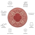 thumbnail image 6 of Safavieh Courtyard Cooper Botanical Indoor/Outdoor Area Rug, Red/Natural, 6'7" x 6'7" Round, 6 of 10