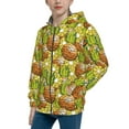 thumbnail image 2 of Naloa Tropical Summer Fruit Teenage Zipper Hoodie, Long Sleeve Zip Up Hoodies Casual Jackets Tops for 7-12 Years-Medium, 2 of 6