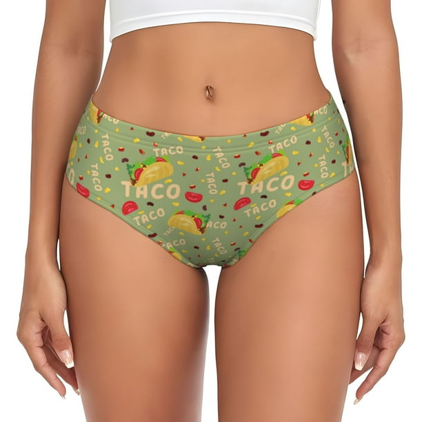 Fotbe Taco Calzones Estampados para Mujer – Ropa Interior de Algodón, Cómoda, Suave y Elástica-Large