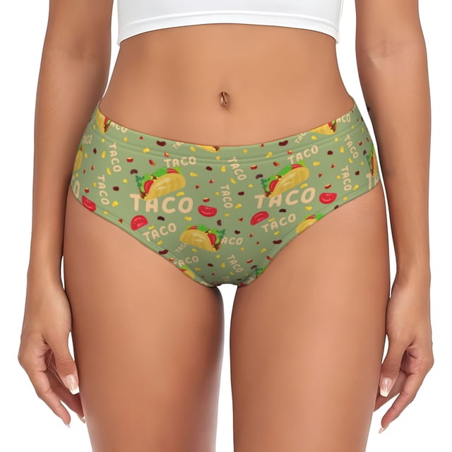 Fotbe Taco Calzones Estampados para Mujer – Ropa Interior de Algodón, Cómoda, Suave y Elástica-3X-Large