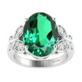 thumbnail image 2 of Sterling Silver with Emerald and White Topaz Solitaire Ring, 2 of 3