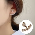 thumbnail image 3 of harmtty 1 Pair Stud Earrings Elegant Temperament Bright Luster Decorative All-match Jewelry Gift Multi-wear Fashion Women Love Heart Faux Pearl Ear Studs for Daily Wear, 3 of 7