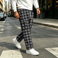 thumbnail image 2 of GrmtClth Men's Pants Lounge Sweatpants Plaid Clothes Comfy Baggy Trendy Soft Waist Drawstring with Pockets Black XL, 2 of 7