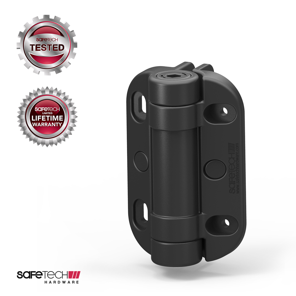 SHH135LS Heavy Duty SelfClosing Metal Gate Hinges (Black Pair)